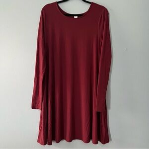 NWOT Old Navy long sleeve berry swing dress